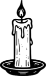 Melting Candle SVG Bold Sketchy Vector
