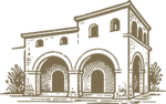 Mission Building SVG Rustic Arched Facade Vector