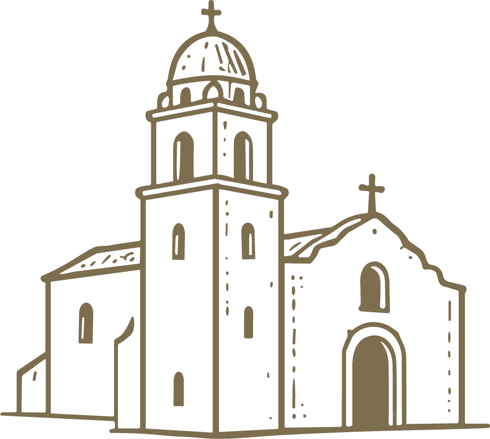Mission Church SVG Historic Sketch Vector