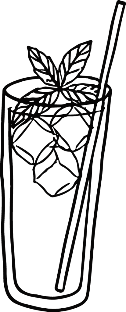 Mojito Cocktail SVG Bold Outline Vector