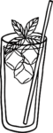 Mojito Cocktail SVG Bold Outline Vector