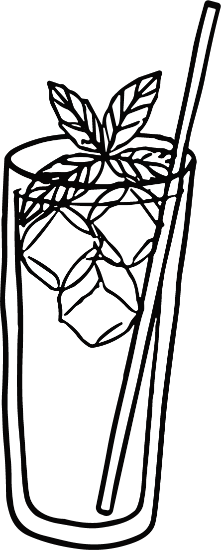Mojito Cocktail SVG Bold Outline Vector - Image 1