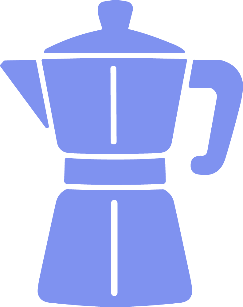 Moka Pot SVG Simple Blue Vector