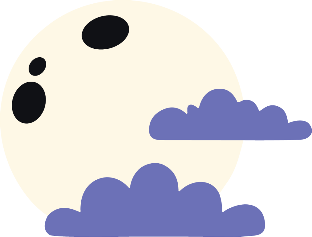 Moon With Clouds SVG Dreamy Nightscape Vector