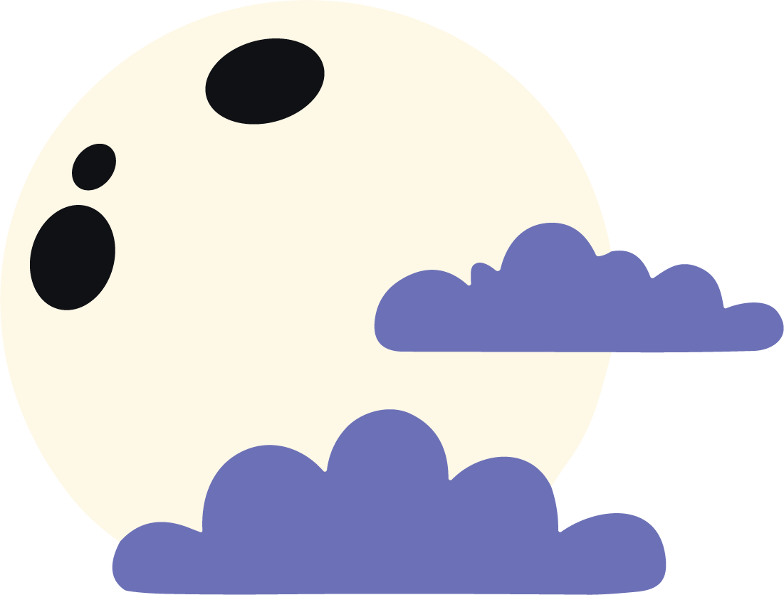 Moon With Clouds SVG Dreamy Nightscape Vector - Image 1