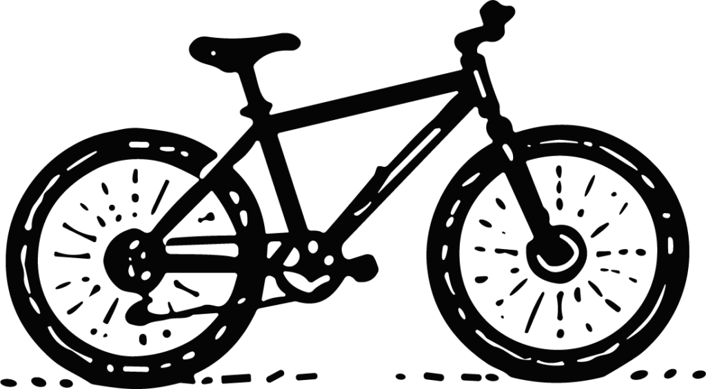 Mountain Bike SVG Bold Outline Vector