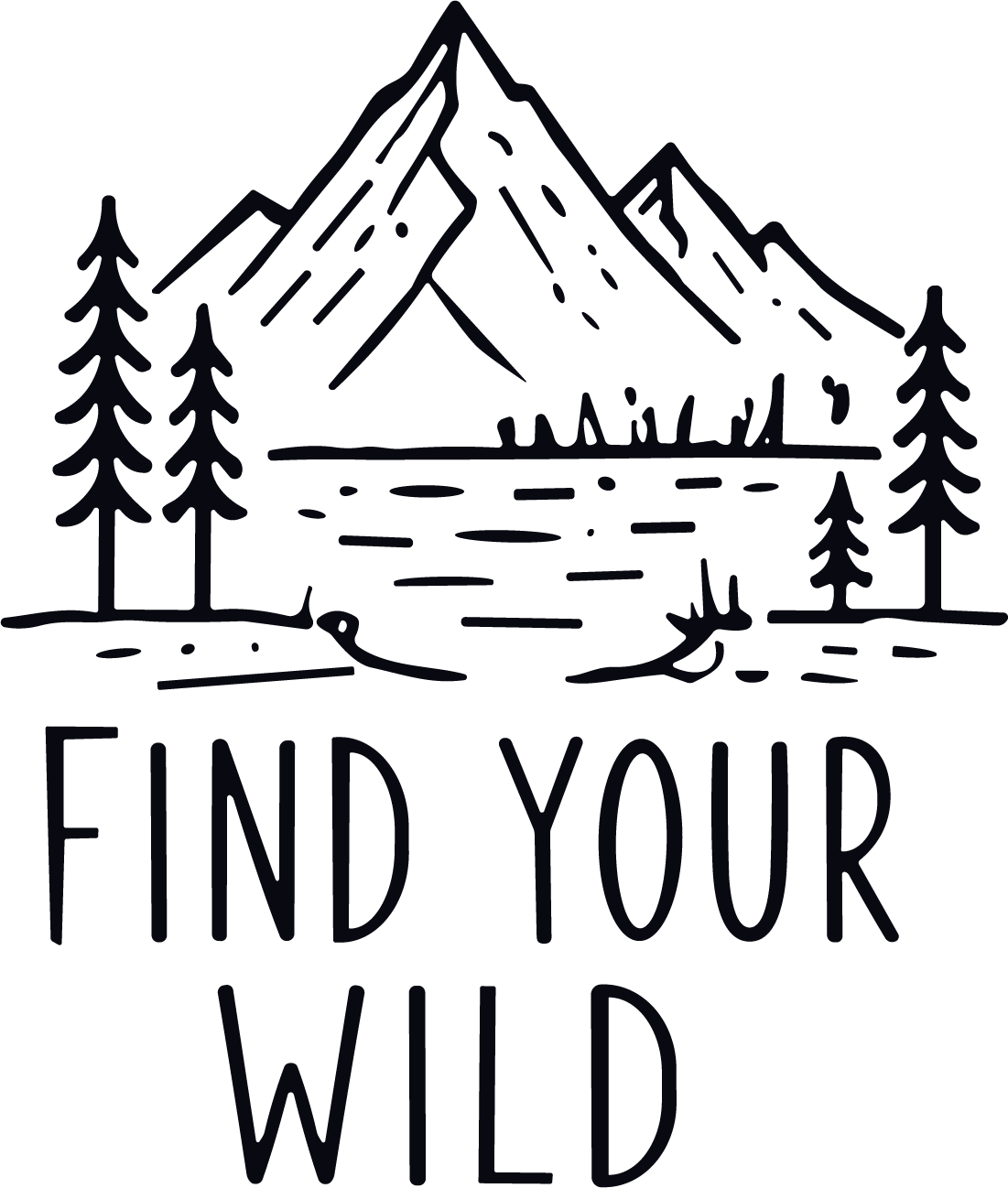 Mountain Lake Scene SVG Rustic Adventure Vector - Image 1
