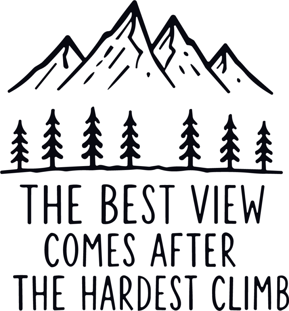 Mountain Landscape Quote SVG Rustic Hand-Lettered Vector