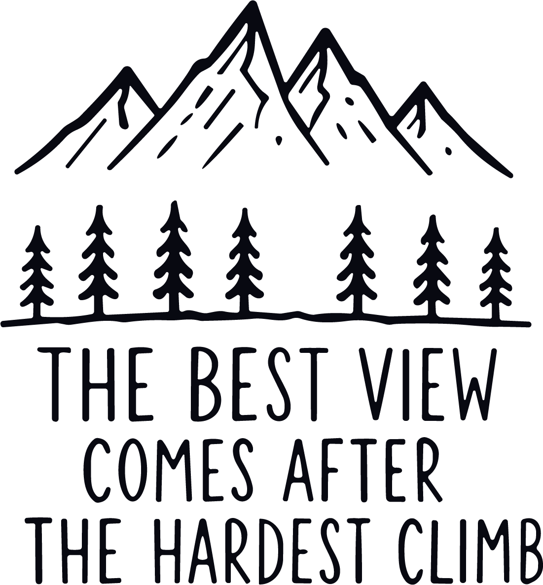 Mountain Landscape Quote SVG Rustic Hand-Lettered Vector - Image 1