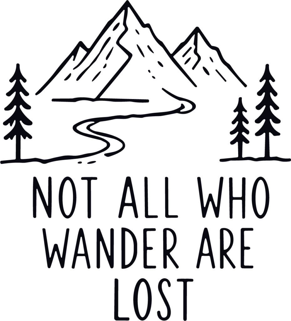 Mountain Landscape Quote SVG Rustic Wanderlust Vector