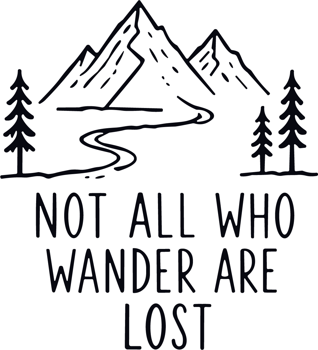 Mountain Landscape Quote SVG Rustic Wanderlust Vector - Image 1