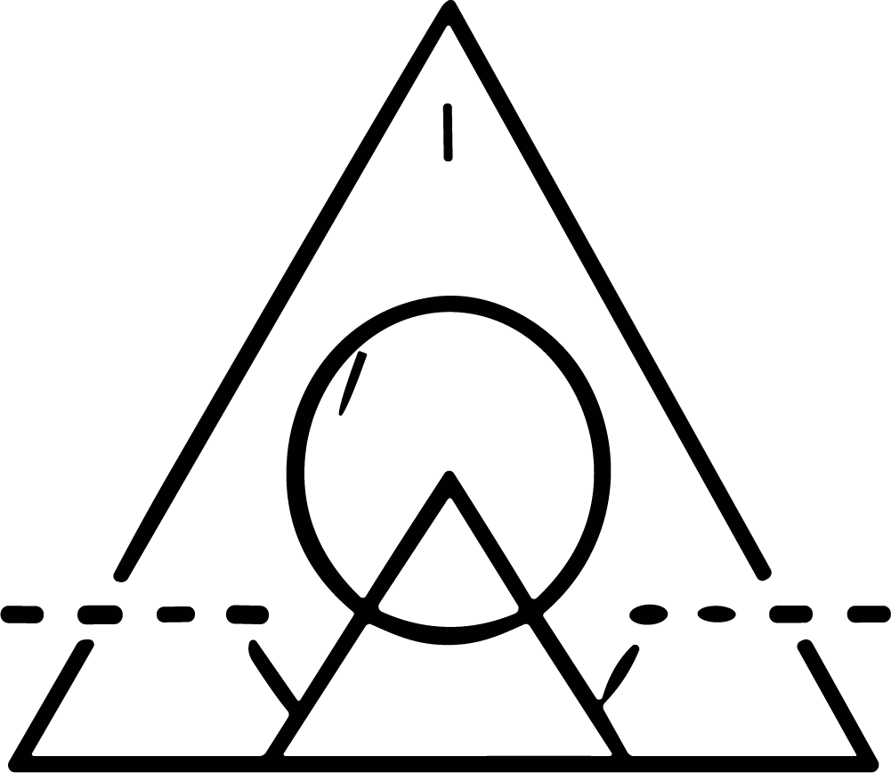 Mountain Triangle Circle SVG Bold Outline Vector