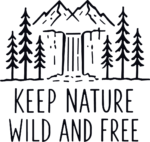 Mountain Waterfall Forest SVG Rustic Wilderness Vector