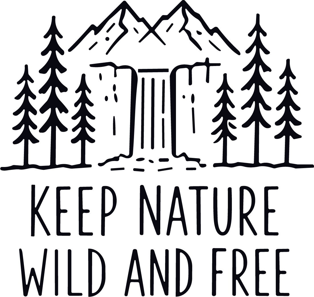 Mountain Waterfall Forest SVG Rustic Wilderness Vector - Image 1