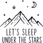 Mountains Under Stars SVG Starry Night Vector