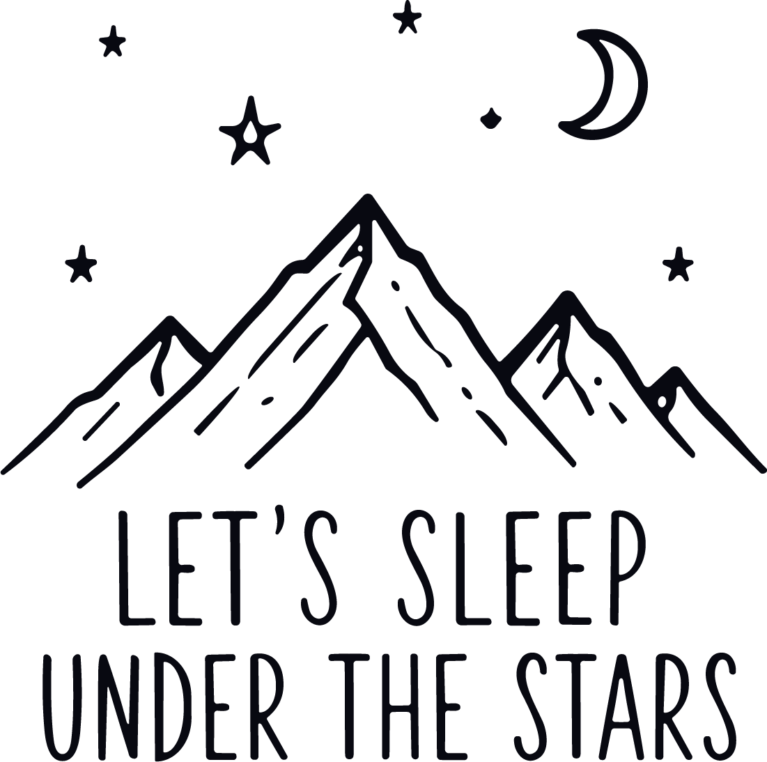 Mountains Under Stars SVG Starry Night Vector - Image 1