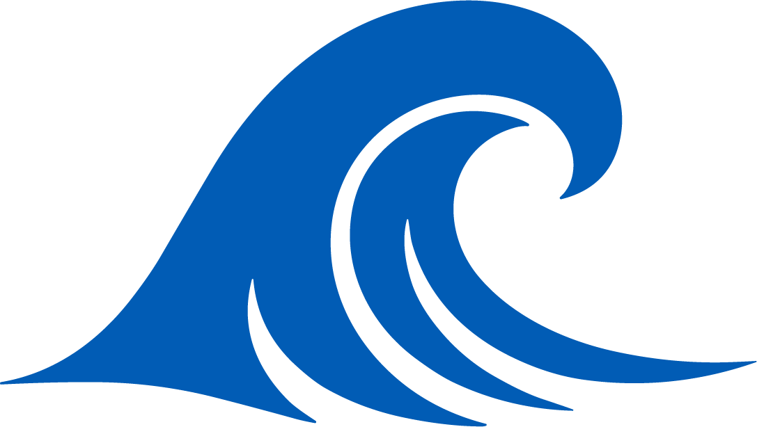 Ocean Wave SVG Bold Blue Swirl Vector - Image 1