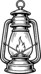 Oil Lantern SVG Rustic Sketch Vector