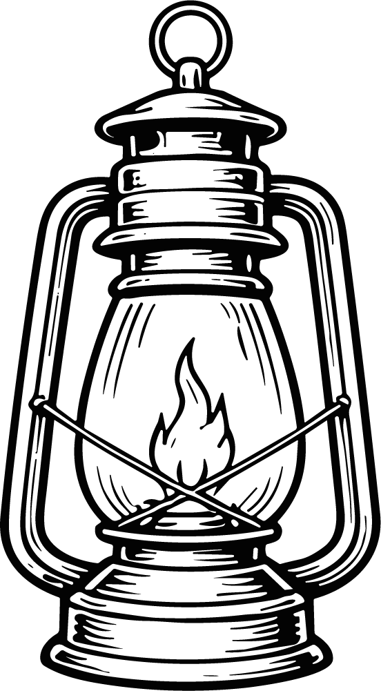 Oil Lantern SVG Rustic Sketch Vector