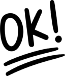 OK Text SVG Bold Handwritten Vector