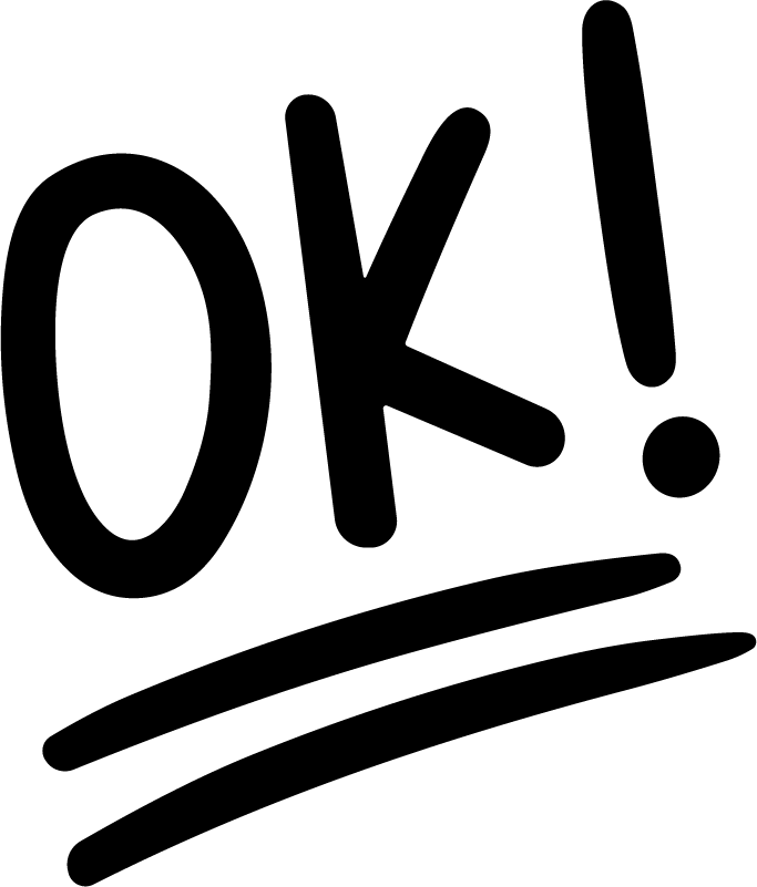 OK Text SVG Bold Handwritten Vector