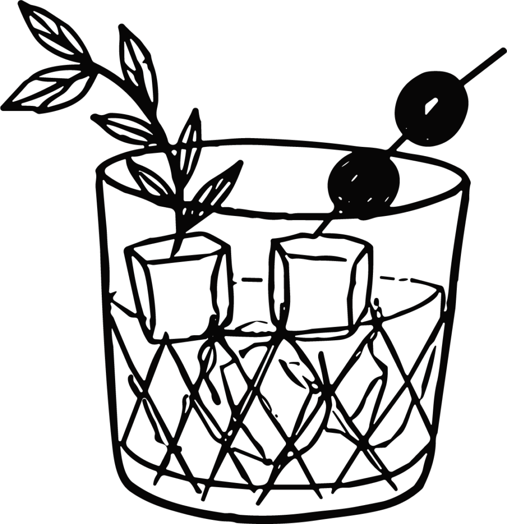 Old Fashioned Cocktail SVG Bold Sketch Vector