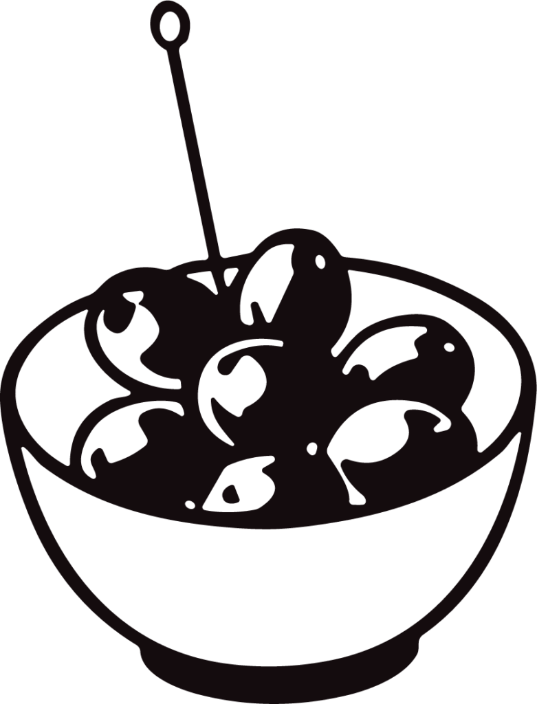 Olive Bowl SVG Bold Outline Vector