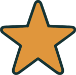Orange Star SVG Bold Outline Vector