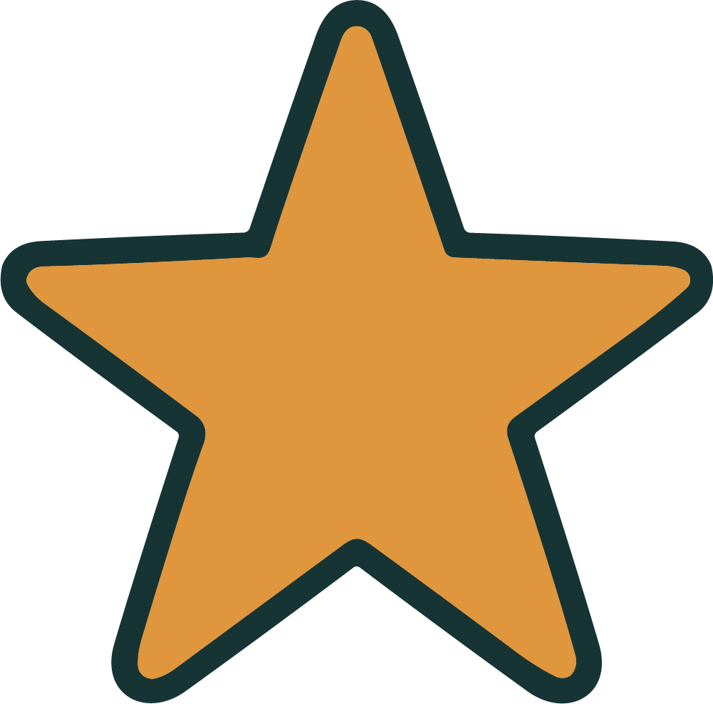 Orange Star SVG Bold Outline Vector