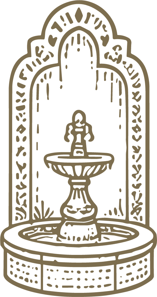 Ornate Garden Fountain SVG Arched Elegance Vector