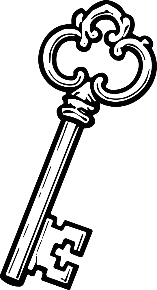 Ornate Skeleton Key SVG Victorian Flourish Vector