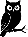 Owl Silhouette SVG Bold Black Vector