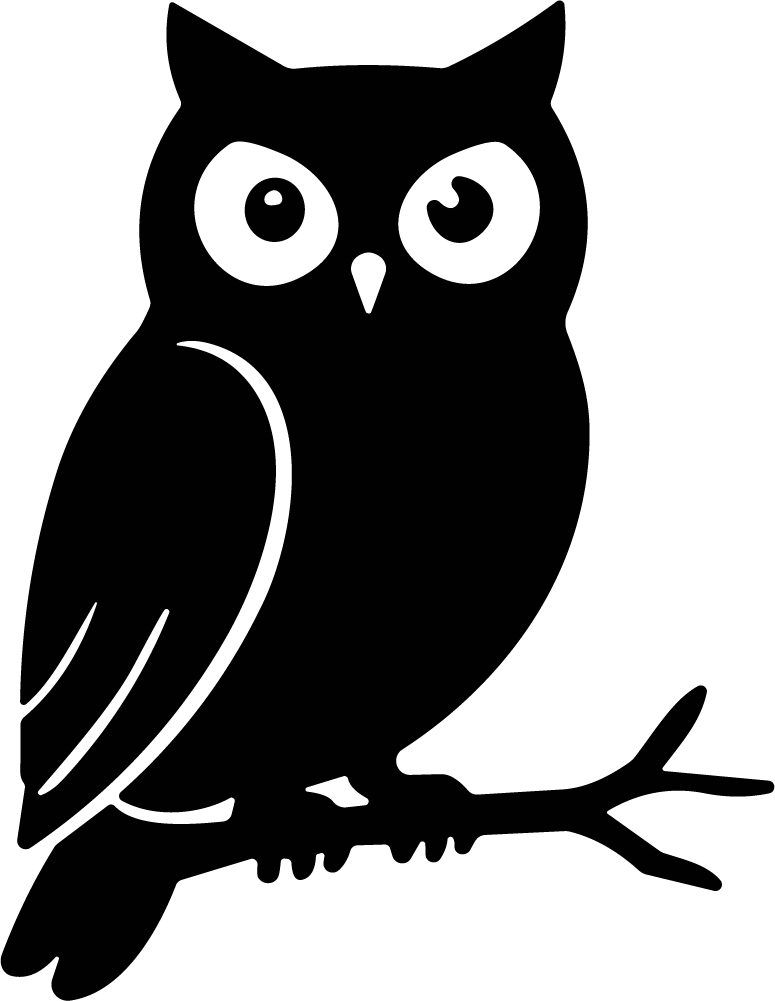 Owl Silhouette SVG Bold Black Vector