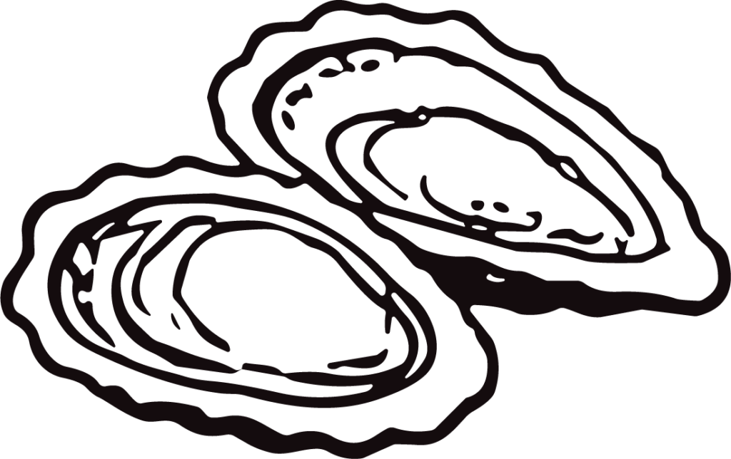 Oysters SVG Bold Outline Vector