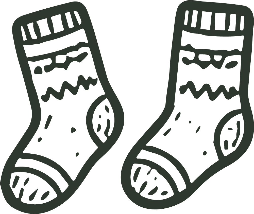 Pair of Socks SVG Cozy Sketch Vector