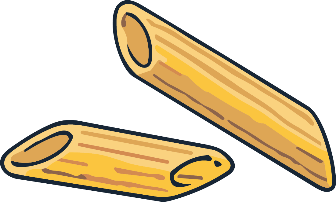 Penne Pasta SVG Playful Kitchen Vector - Image 1