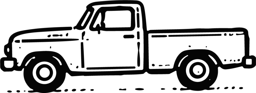 Pickup Truck SVG Bold Outline Vector