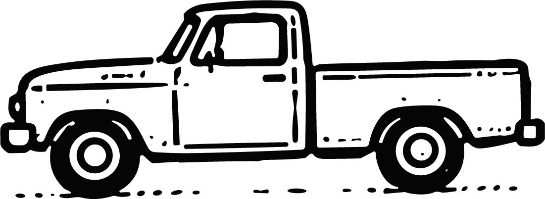 Pickup Truck SVG Bold Outline Vector - Image 1