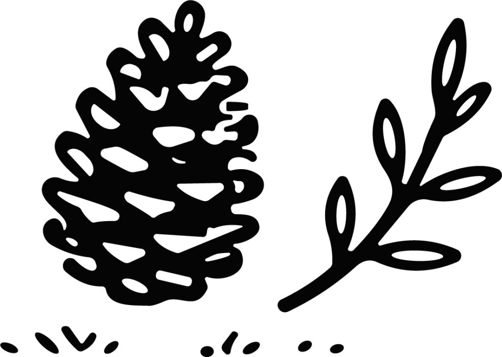 Pinecone Branch SVG Rustic Woodland Vector