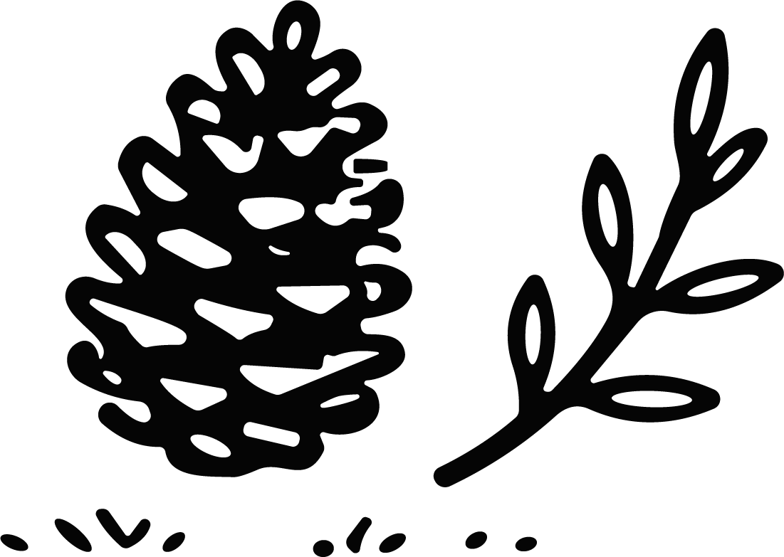 Pinecone Branch SVG Rustic Woodland Vector - Image 1