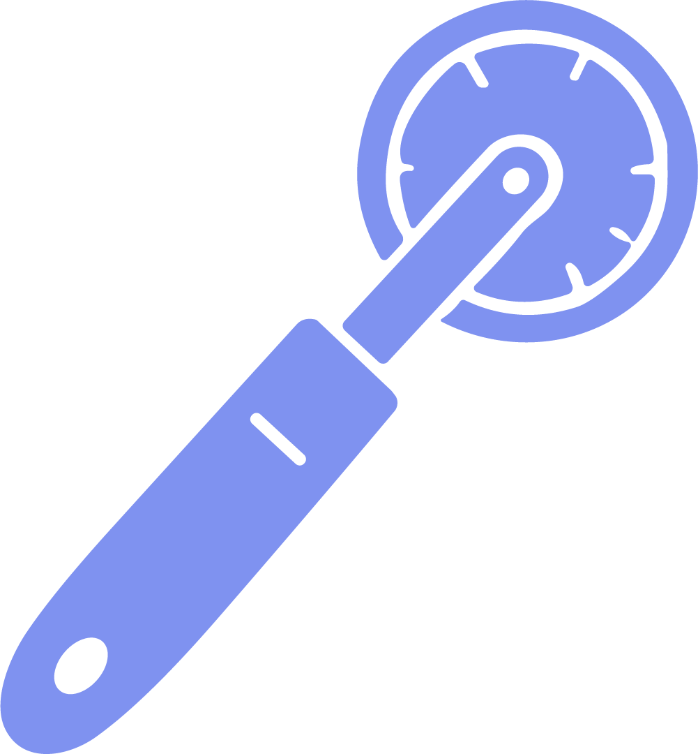 Pizza Cutter SVG Simple Kitchen Icon Vector - Image 1