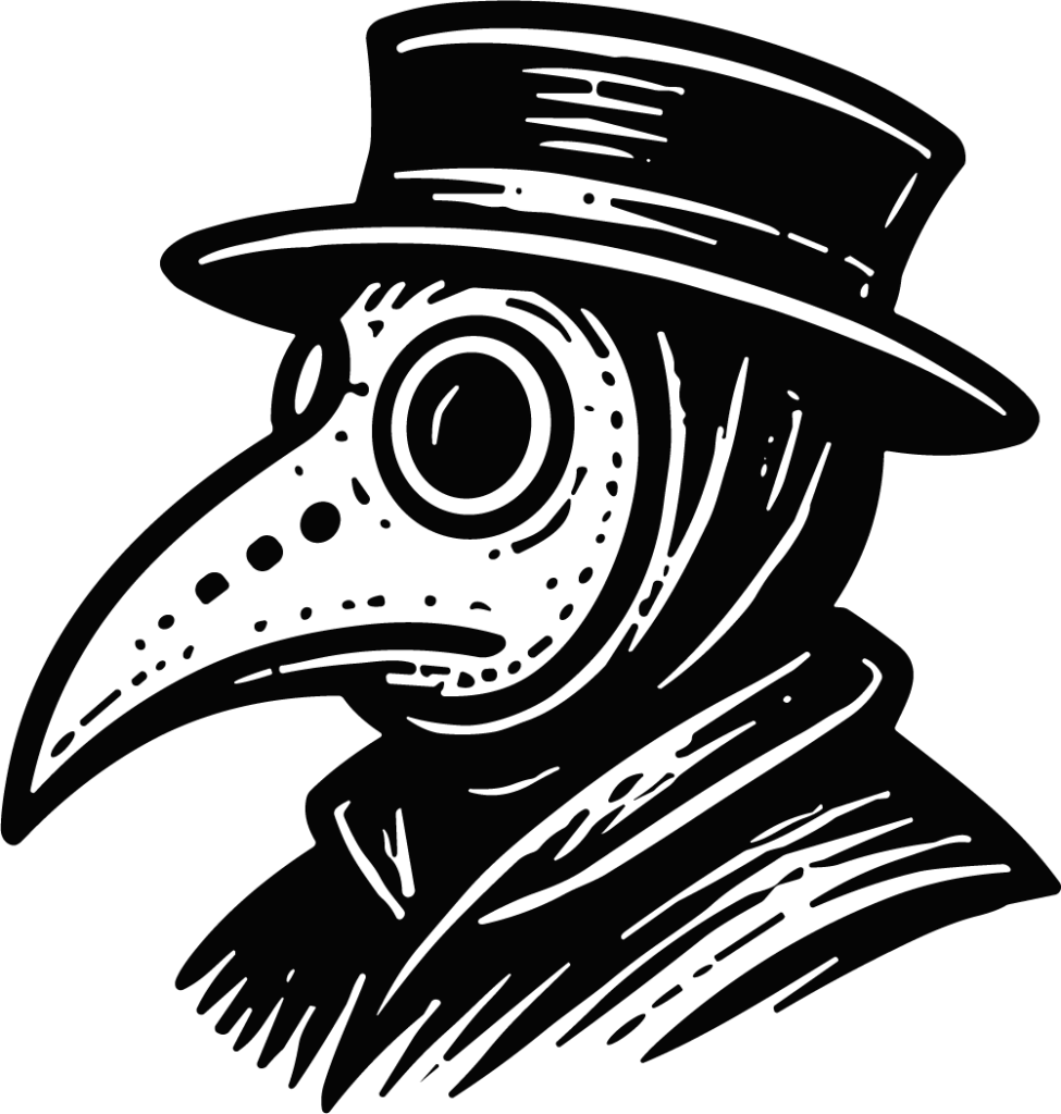 Plague Doctor Mask SVG Ominous Woodcut Vector