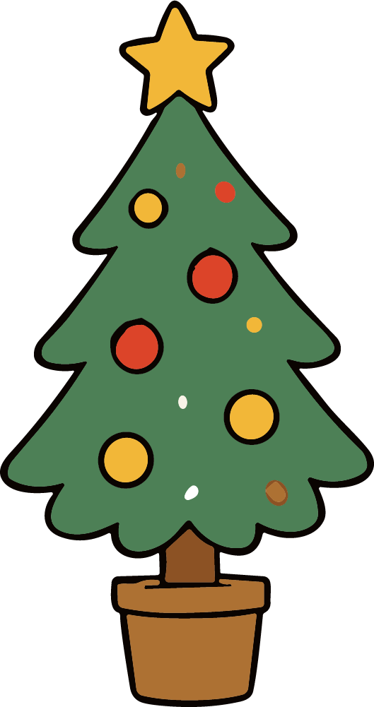 Potted Christmas Tree SVG Cozy Festive Vector