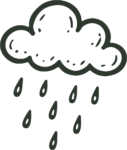 Rain Cloud SVG Whimsical Doodle Vector
