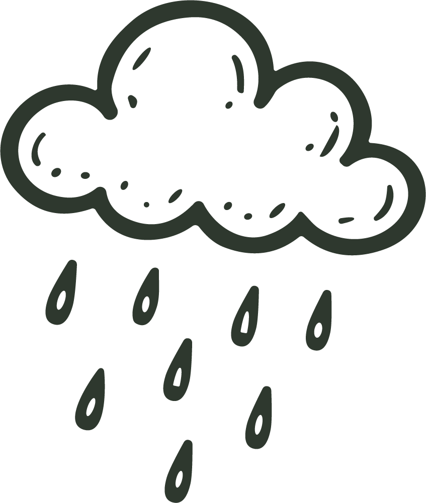 Rain Cloud SVG Whimsical Doodle Vector