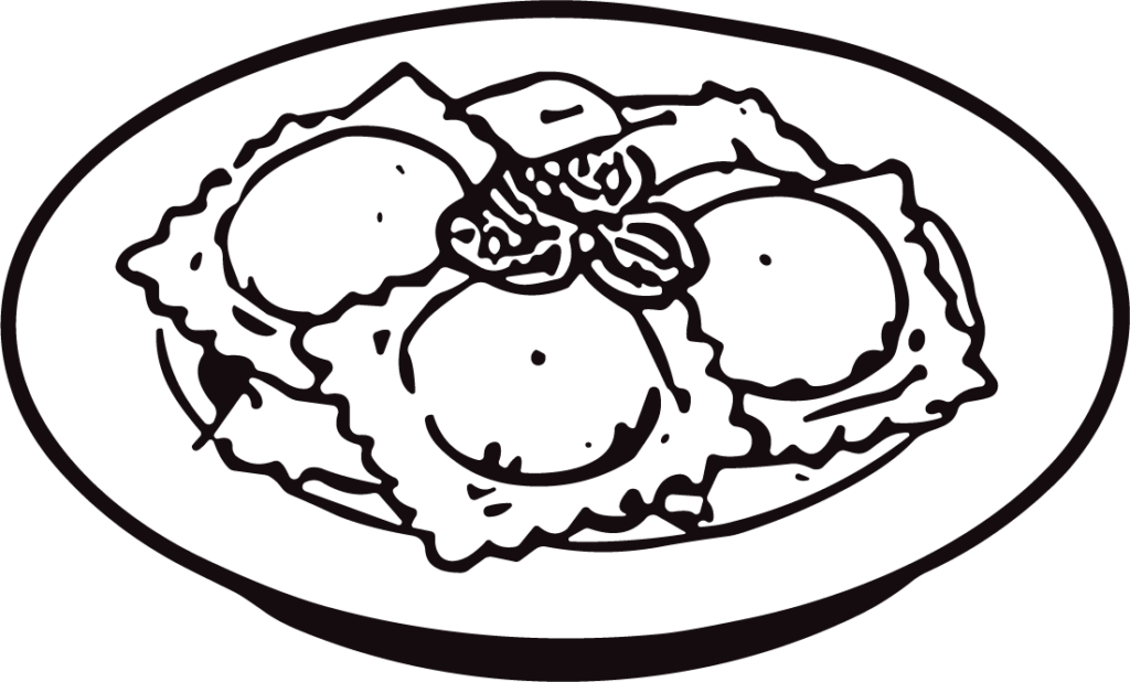 Ravioli Plate SVG Classic Outline Vector