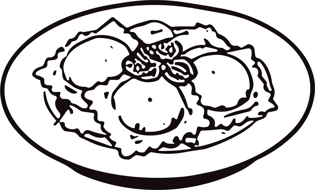 Ravioli Plate SVG Classic Outline Vector - Image 1