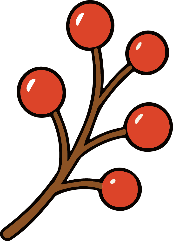Red Berry Branch SVG Cheerful Cluster Vector