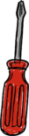 Red Screwdriver SVG Bold Cartoon Vector