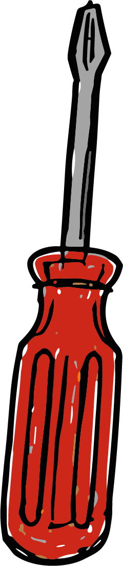 Red Screwdriver SVG Bold Cartoon Vector - Image 1